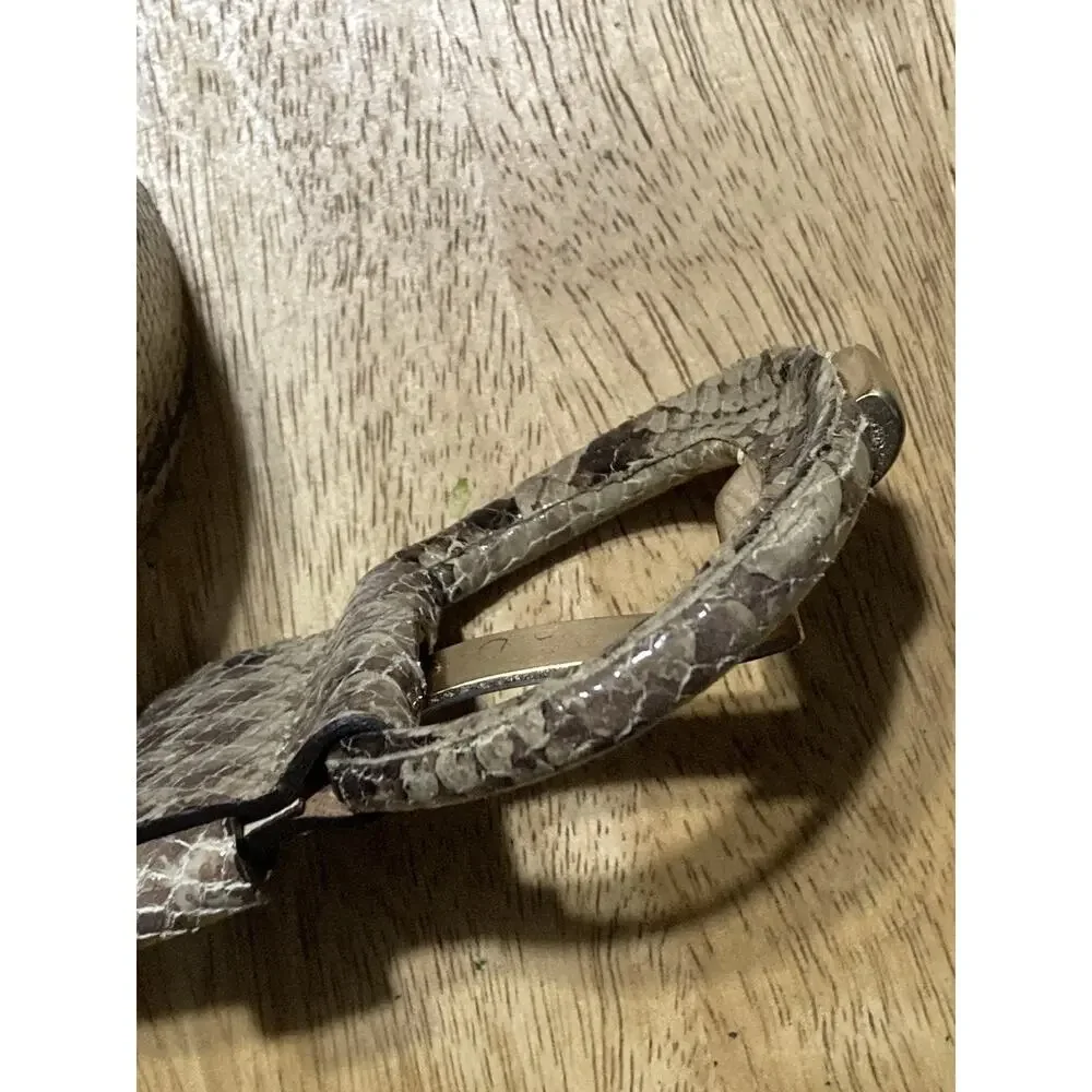 Banana Republic Snake Print‎ Fashion Belt XS Faux Leather Gold Buckle Wide